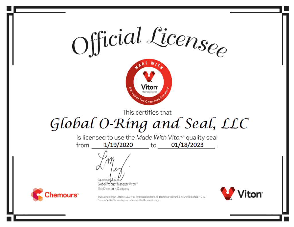 Official Viton%C2%AE Licensee Certificate