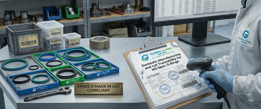 Domestic manufacturing and lot traceability for mil-spec o-rings